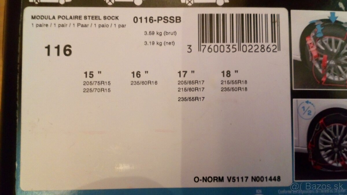 Snehové reťaze modula polare 116 - 3