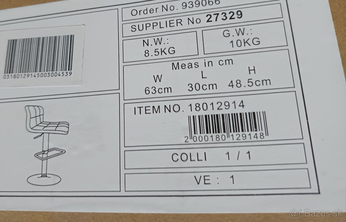 Barová stolička biela - 3