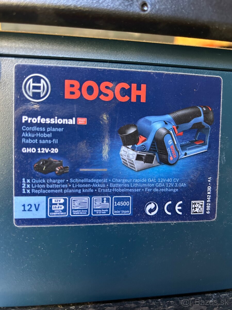 Bosh akumulatorovy hoblik s bateriami a nabijackou - 3