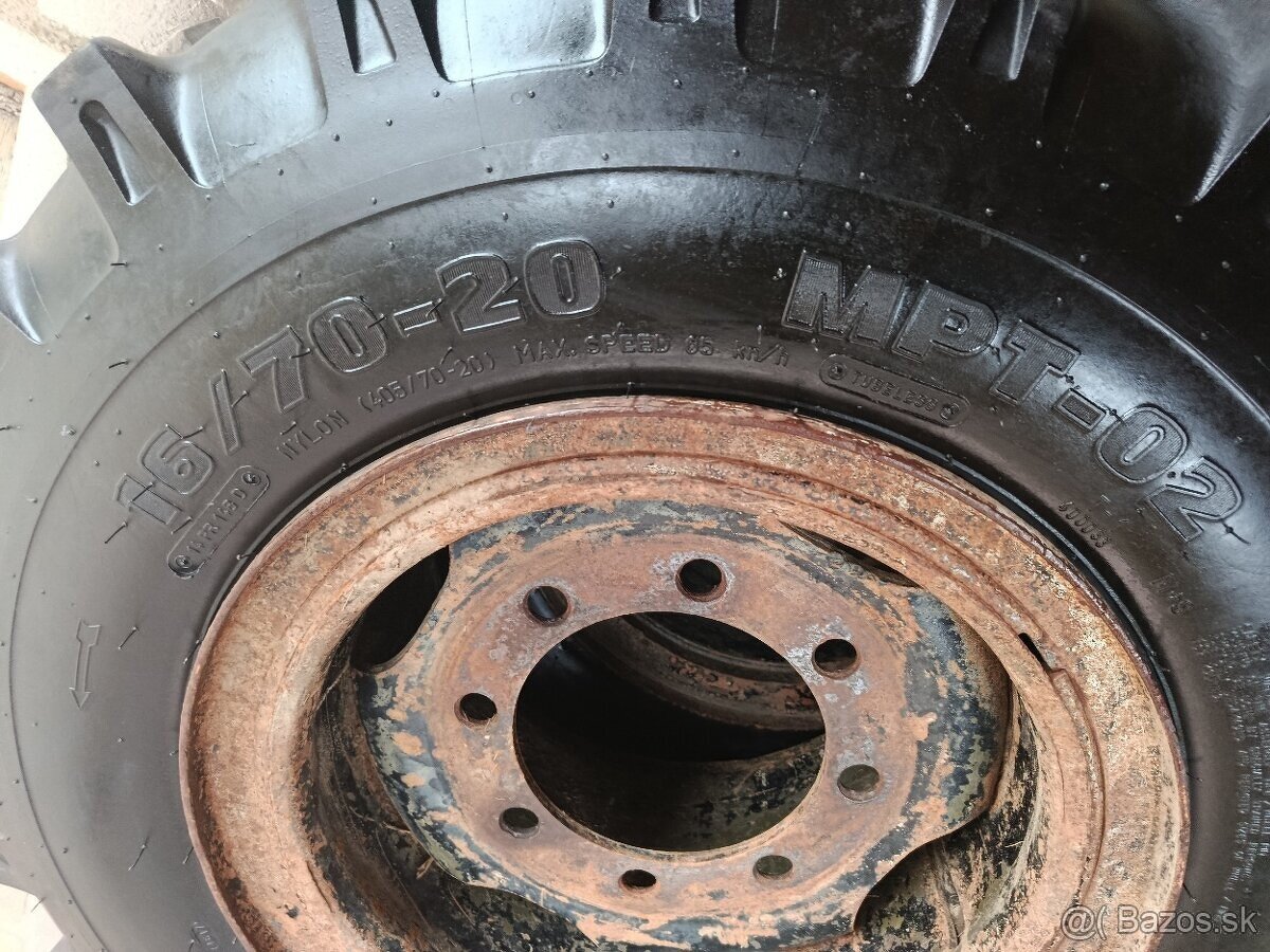 Predám komplet 4ks pneu 16/70-20 - 3