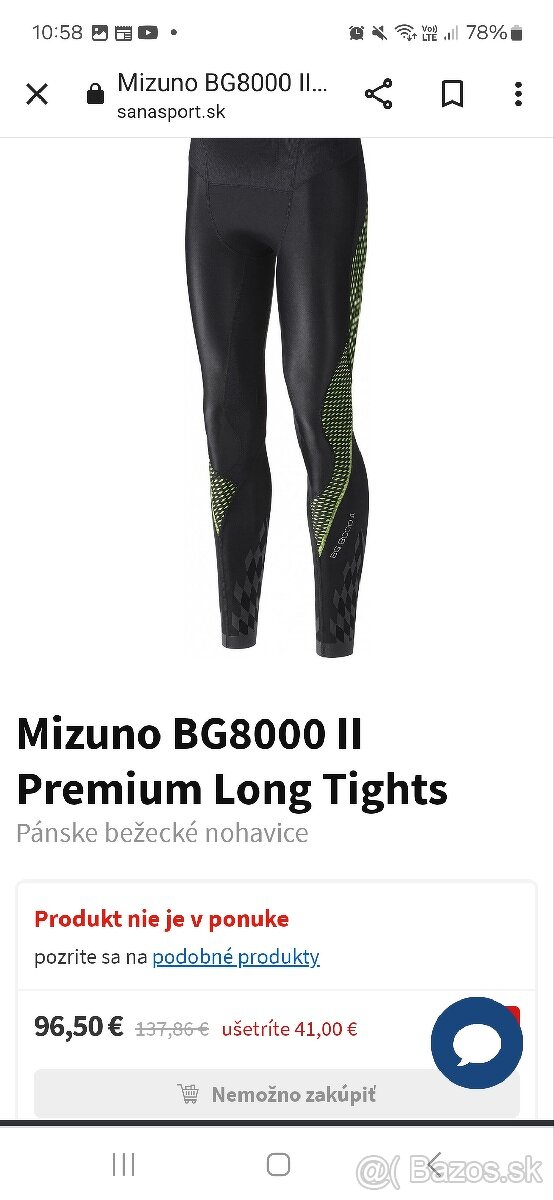 Kompresne leginy Mizuno panske M - 3