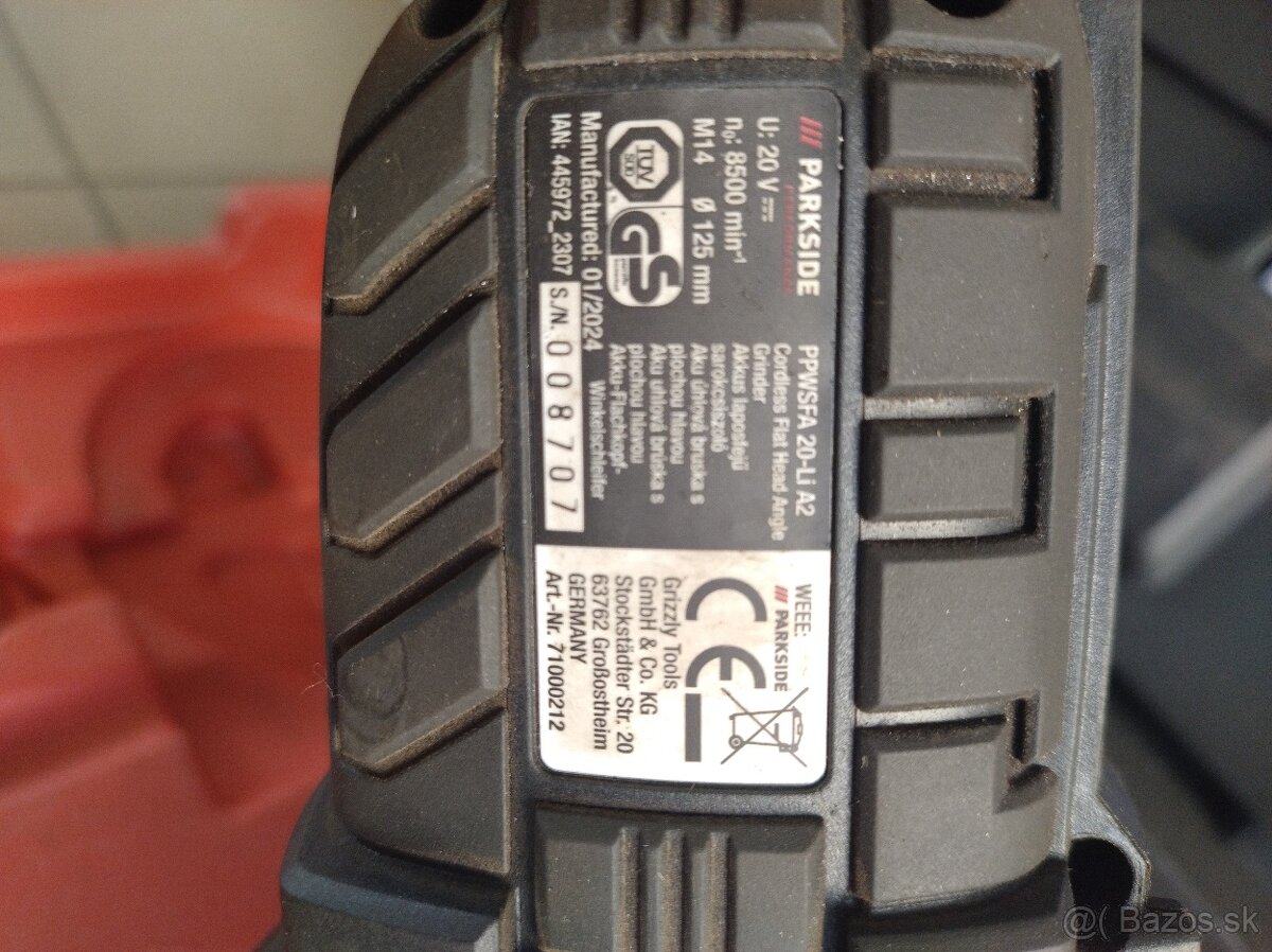 Aku uhlová brúska parkside performance - 3