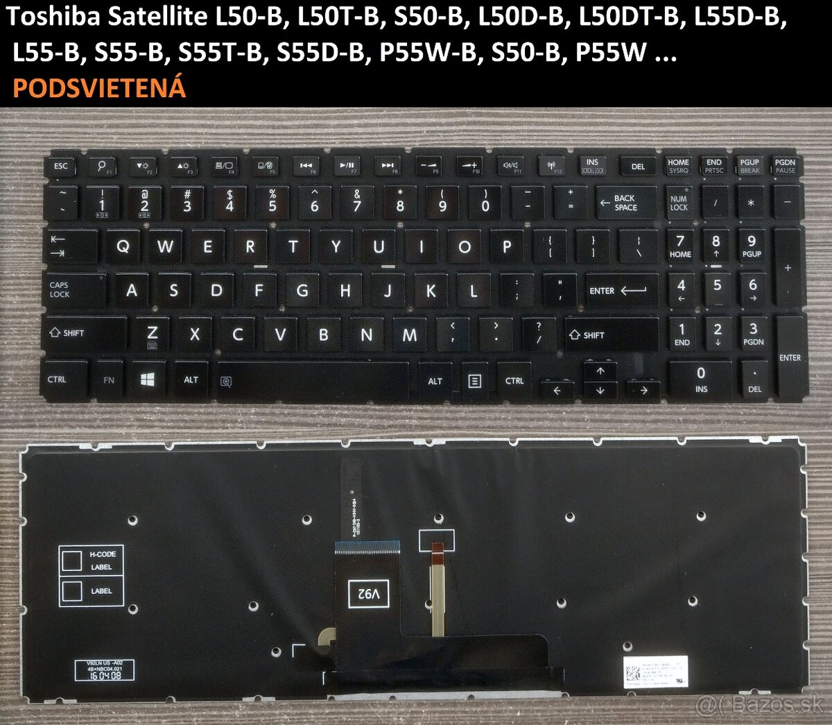 Klávesnice na Toshiba L50-B, S50-B;;; R50-C, Z50-C, A50-C - 3