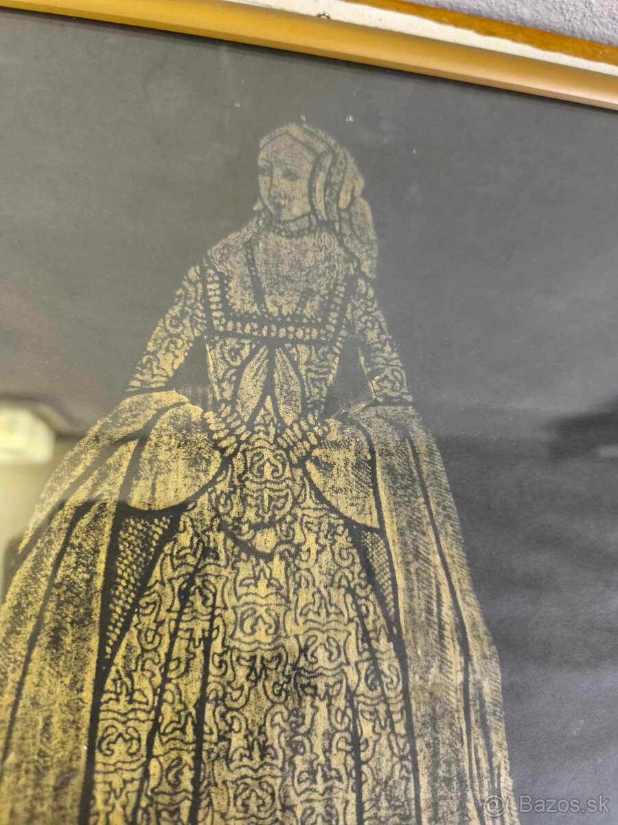 Anna Boleynova - starý mosadzny lep - 3