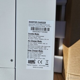 Predám nový hybridný solárny invertor 6200w 48v +Wifi modul - 3