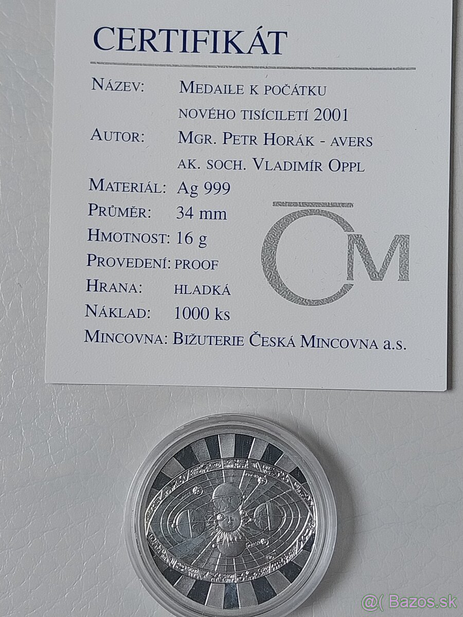 Mince Strieborná medaila Počatek noveho tisicileti - 3