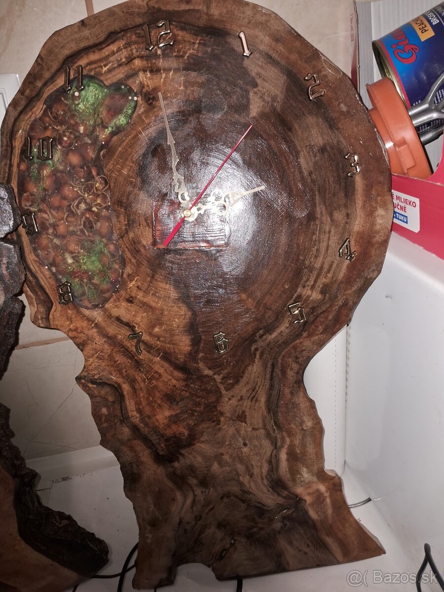 originálne ručne vyrobené drevené hodiny - 3