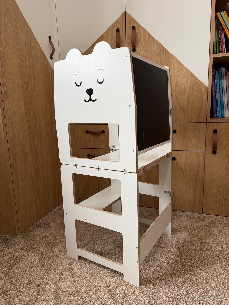 Multifunkčná učiaca veža– medveď, biela farba - 3