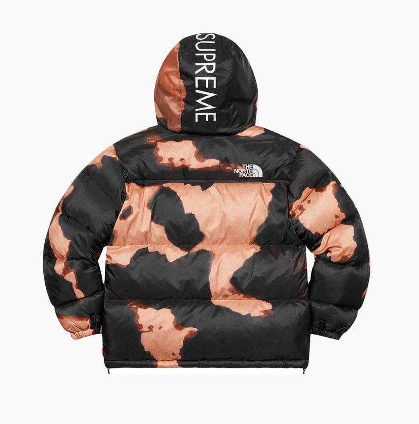 Supreme The North Face Bleached Denim Print Nuptse Jacket - 3