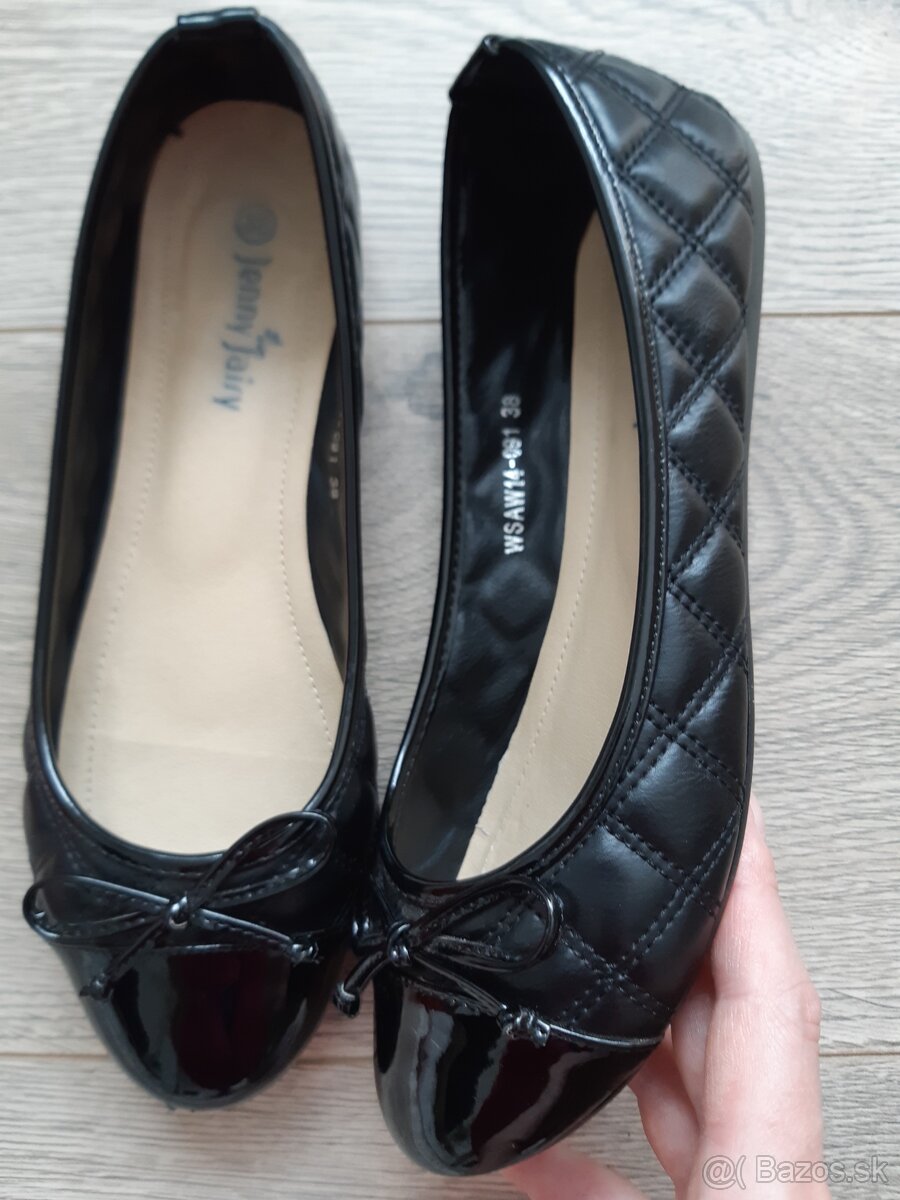 Čierne balerínky, veľkosť 37 - 3