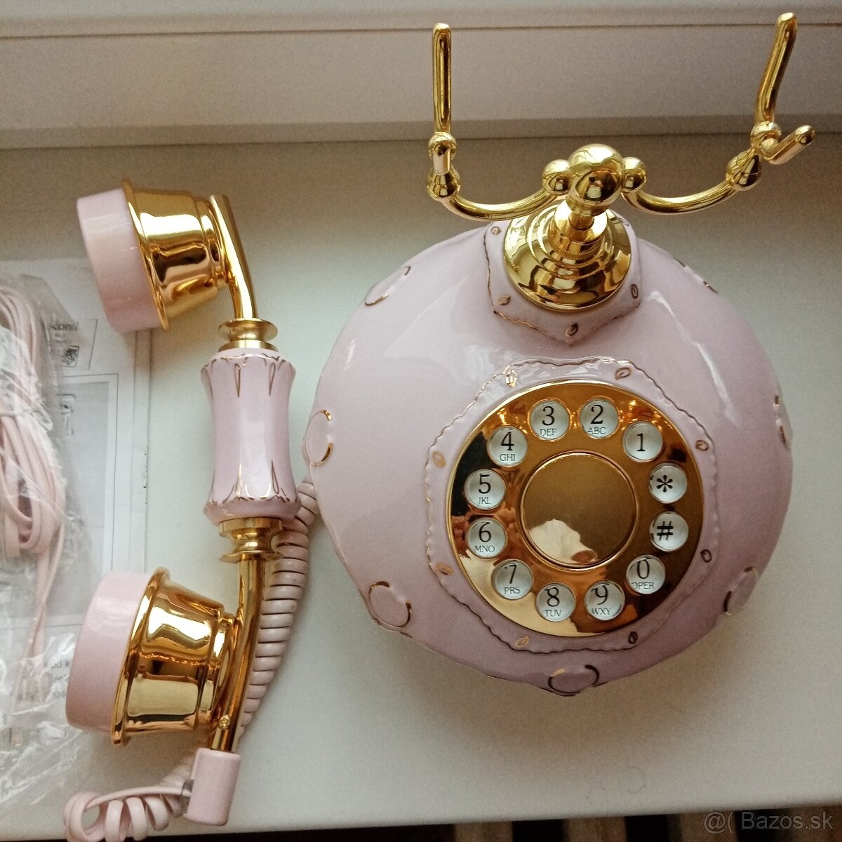 telefón ružový porcelán Chodov Lenka - 3