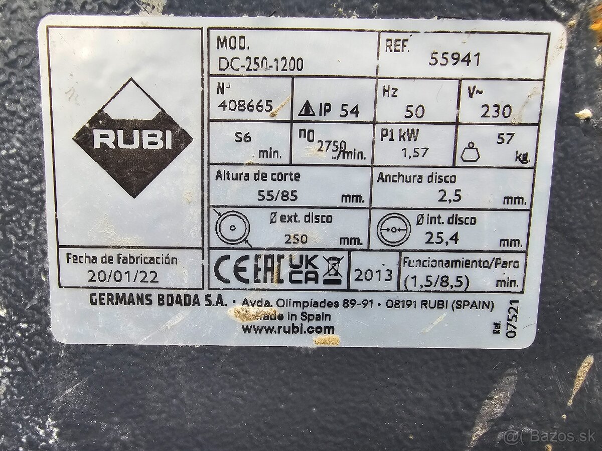Rubi DC-250 1200 elektrická portálová píla na obklady - 3