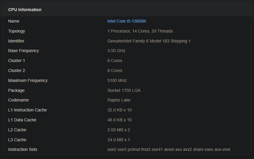 Intel Core i5 13600K - 3