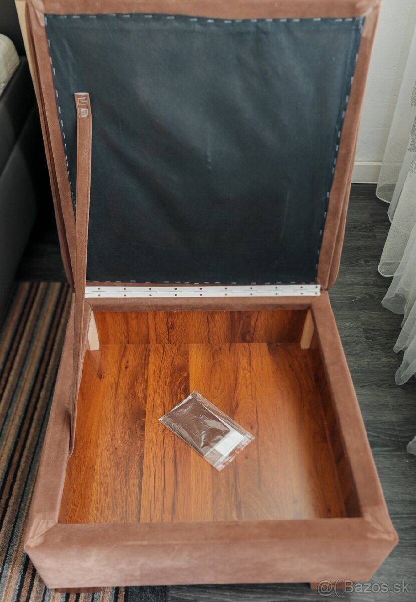 Taburet 66x66 cm s úložným priestorom - 3