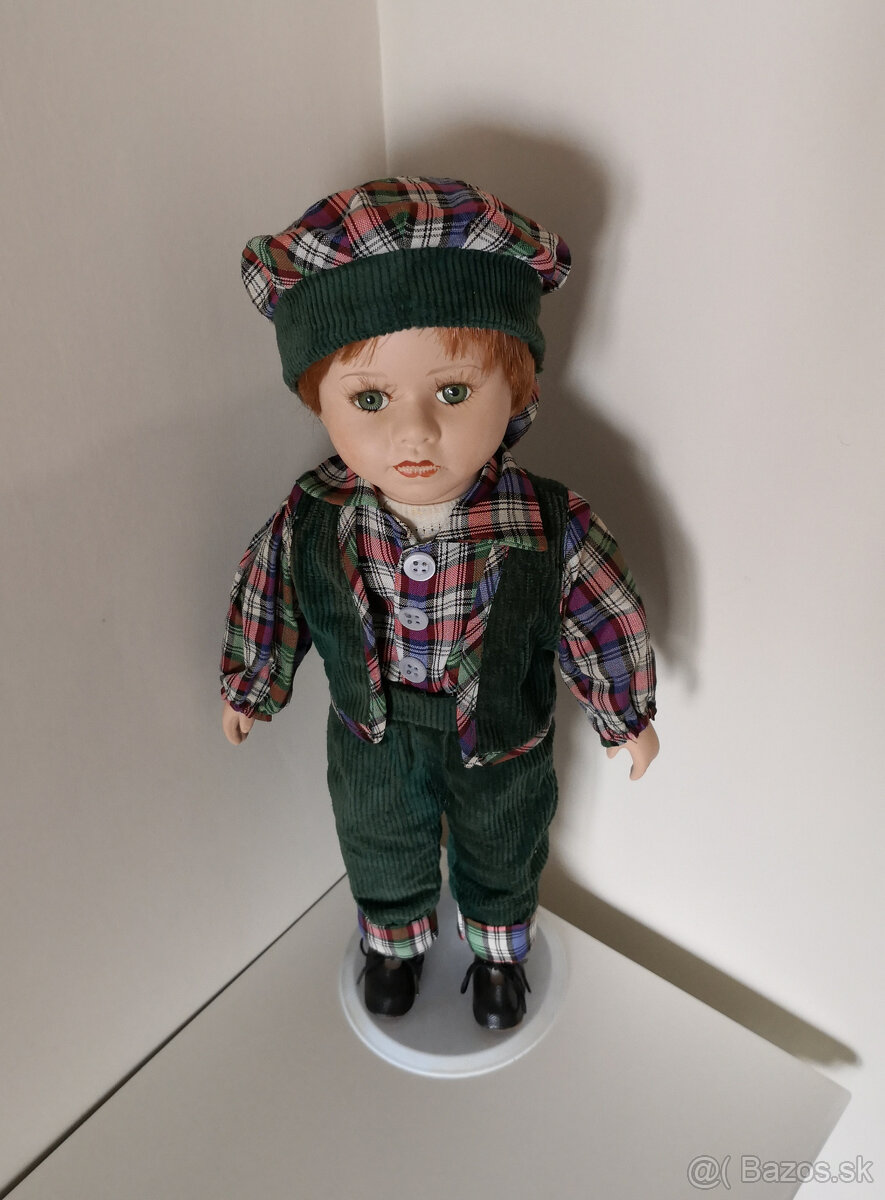 Retro porcelánová bábika ryšavý chlapec 39cm - 3