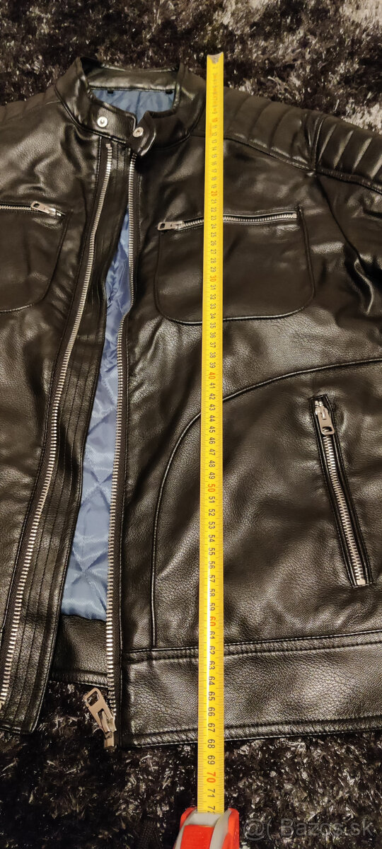 Pánska koženková bunda, bombera, riflovka - 3