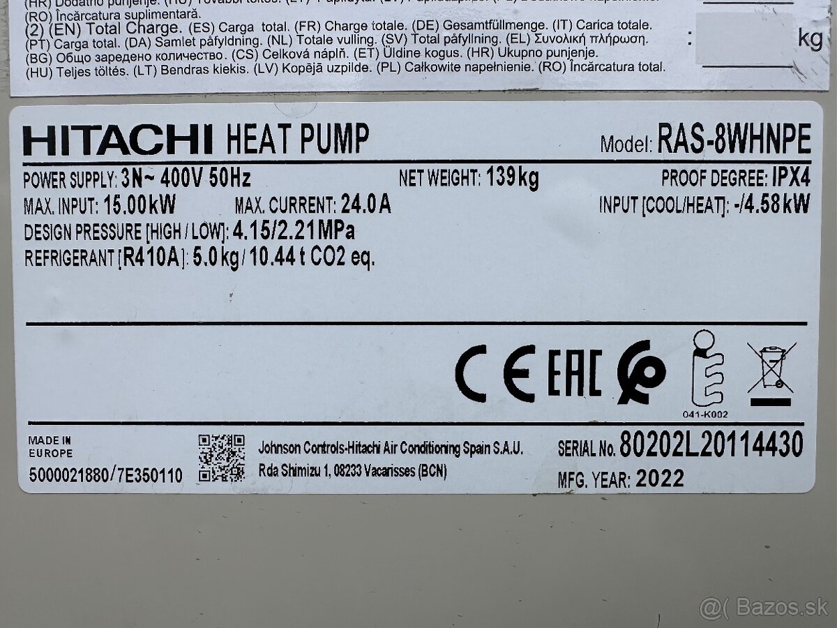 Vonk. jednotka Hitachi Yutaki RAS-8WHN na nahradne diely - 3