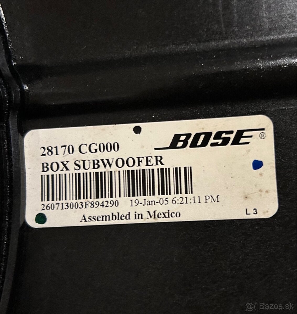 SUBWOOFER BOSE INFINITI FX - 3