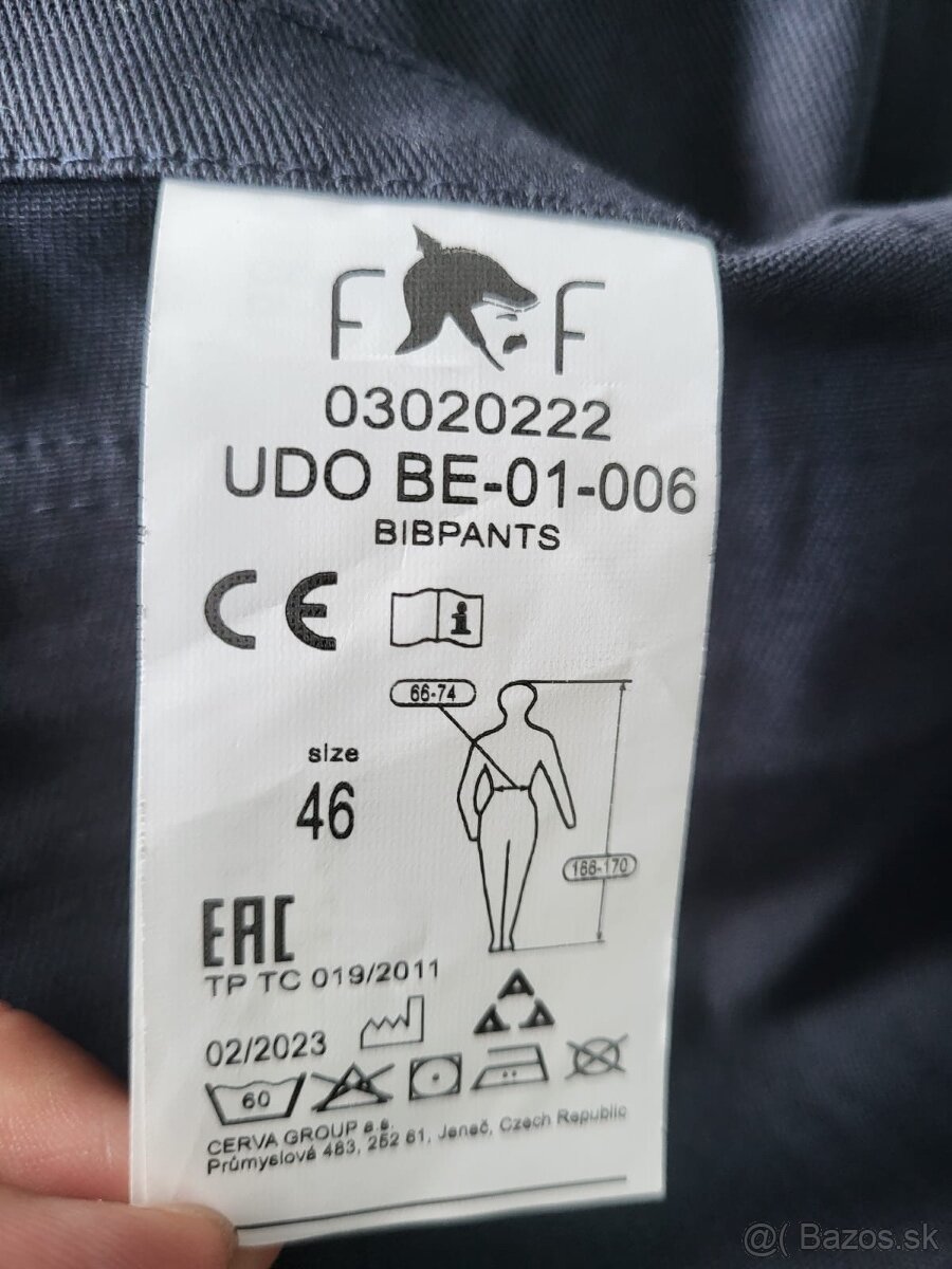Predám nové pracovné nohavice s trakmi, modré 46. - 3