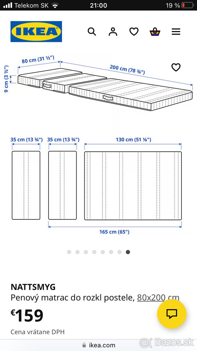 Matrac ikea nattsmyg do rastúcej postele - 3