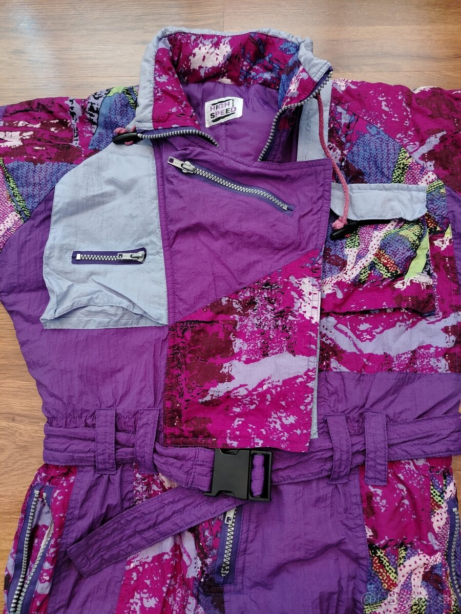 Dievčenská zimná kombinéza s opaskom, veľ. 146 - 3