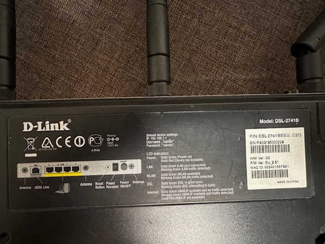 ADSL+ router, switch, WiFi DLINK, Netgear - 3