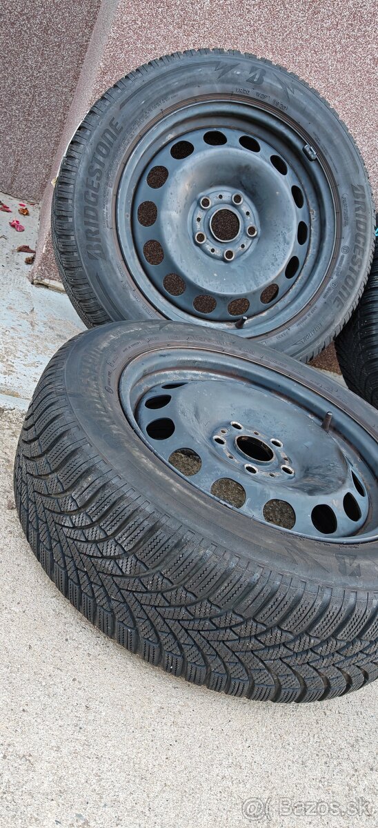 Plechové disky 5x112 a zimné Bridgestone Blizzak 205/60 R16 - 3