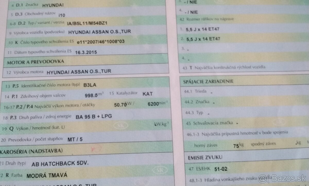 Hyundai i10 1.0 2015 predám MOTOR B3LA, DVERE VODIČOVA STRAN - 3
