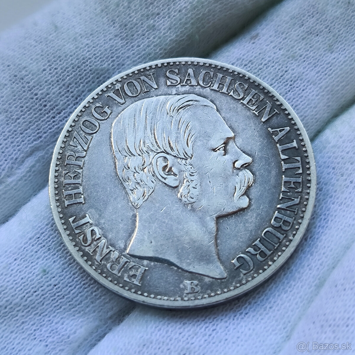 Strieborný Toliar 1869 B – Nemecko -Sasko - Vzácny - 3