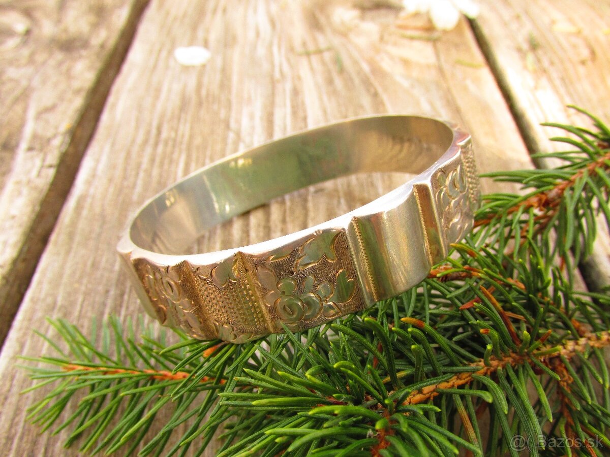 Starý strieborný náramok, Ag 900 - 3