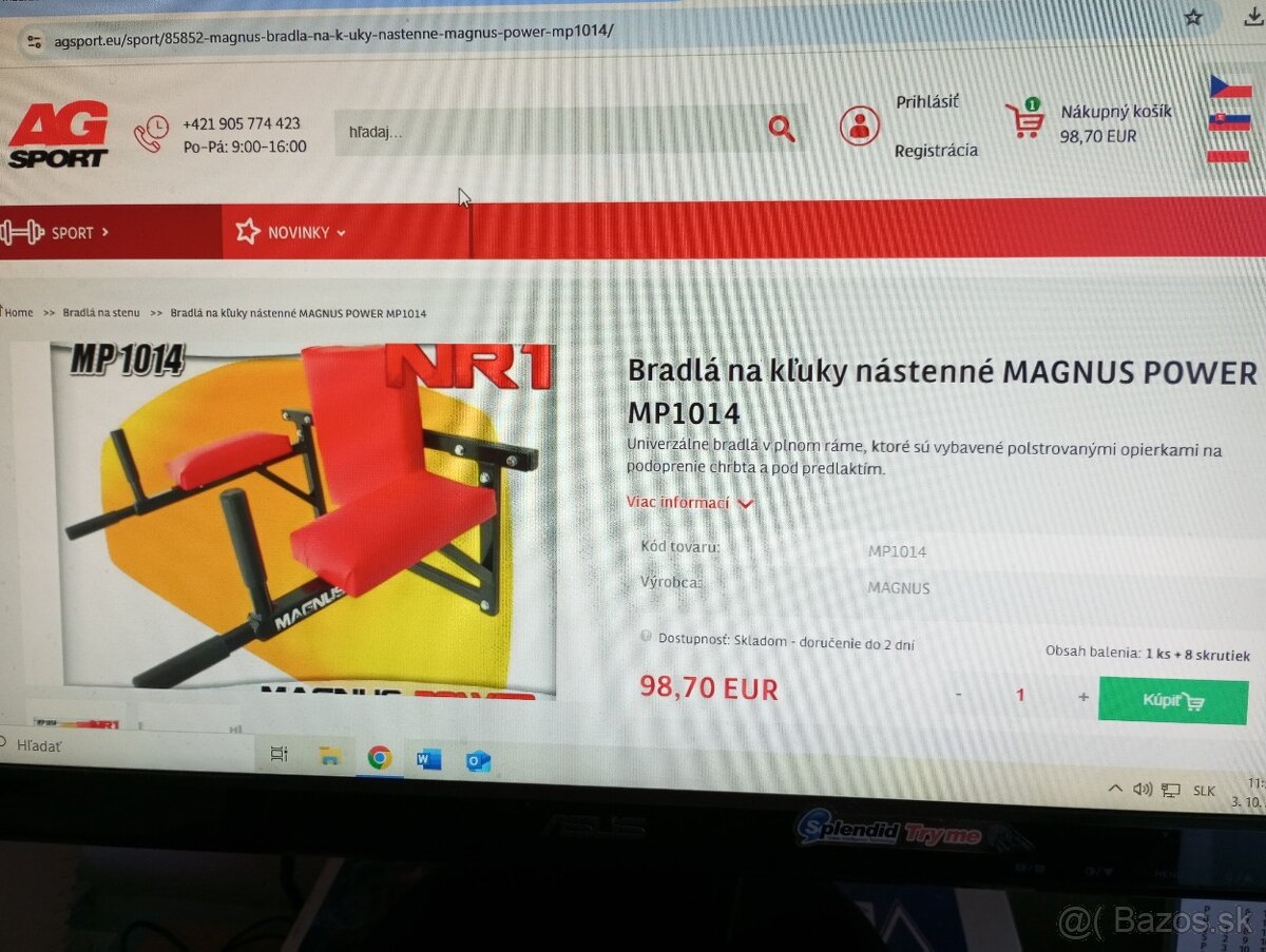 2v1 Univerzálne bradlá na stenu MAGNUS POWER MP1014 - NOVÉ - 3