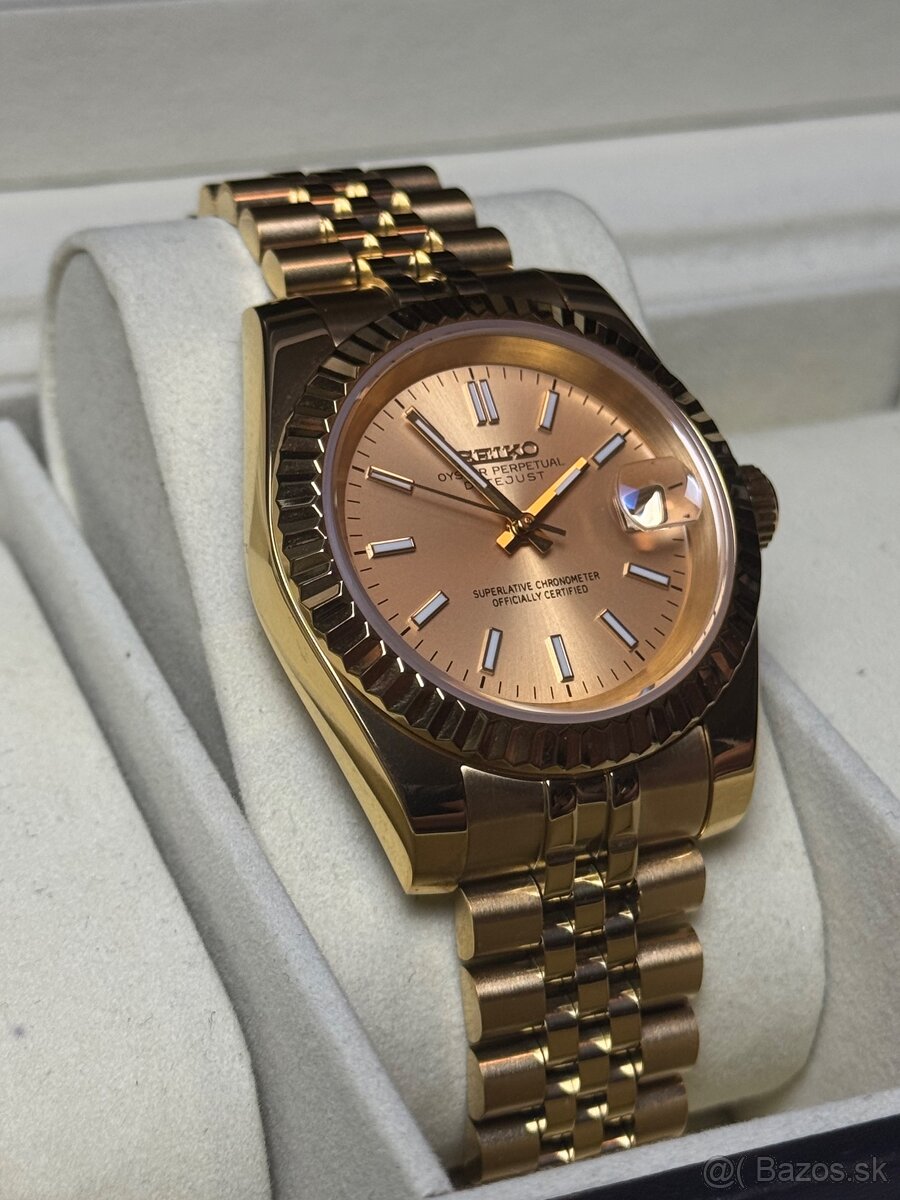 Seiko Custom Mod Watch Hodinky Datejust Gold - 3
