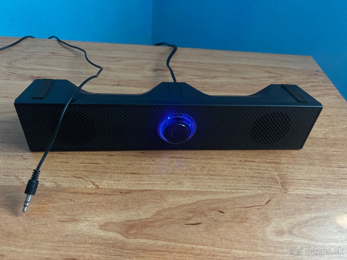Predám USB soundbar reproduktor pre PC/monitor s modrým LED - 3