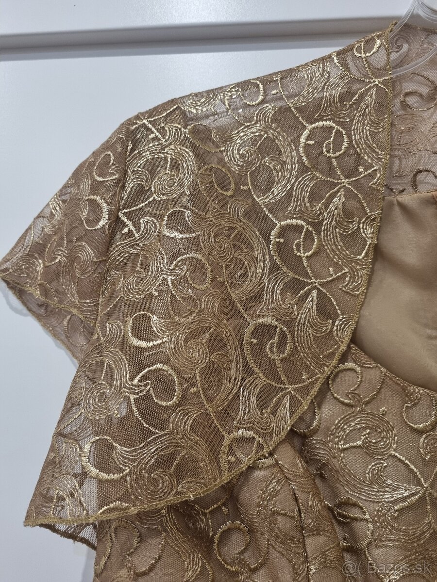 Zlaté šaty s bolérkom, veľ. 40, nové - 3