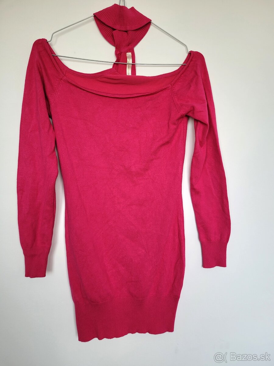 Dámsky fuchsiový pulóver - 3