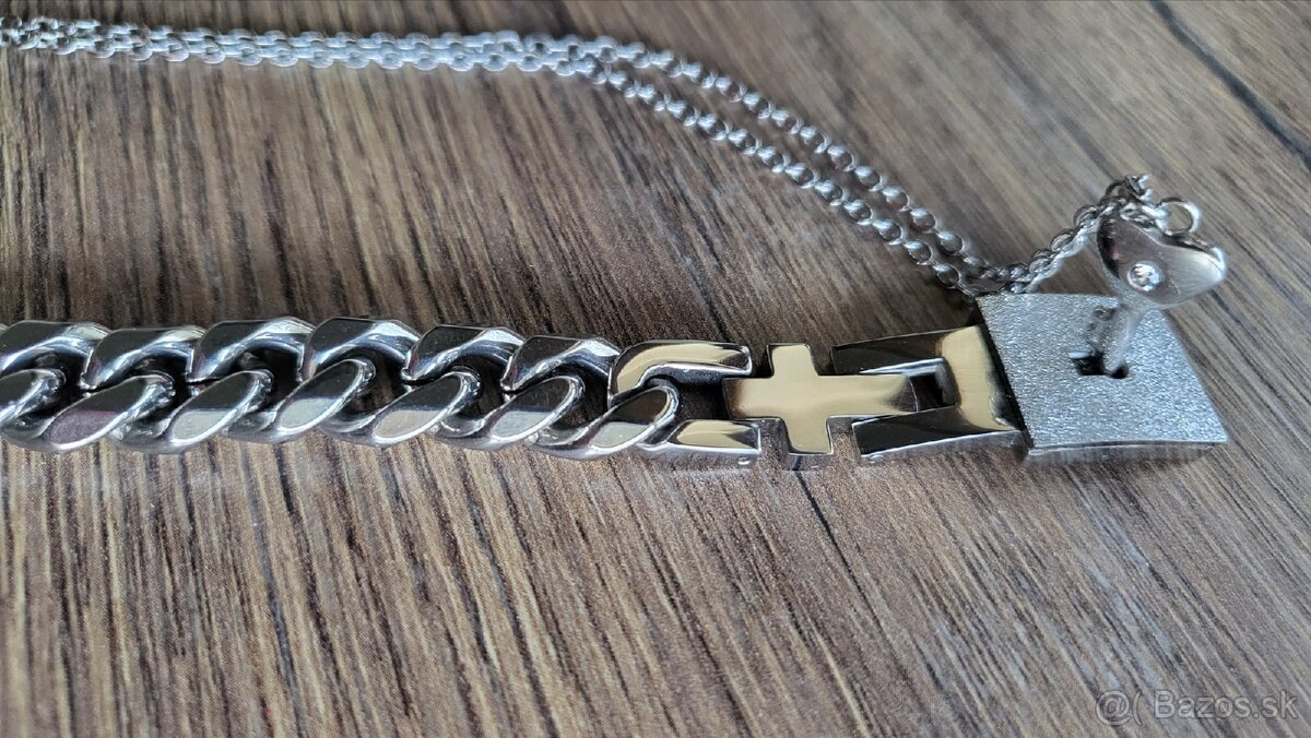 Náramok s klúčikom a retiazkou pre páry - 3