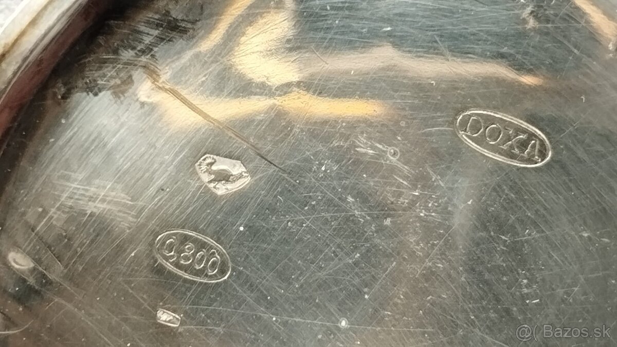 Starožitné pánské švýcarské kapesní STŘÍBRNÉ hodinky DOXA - 3