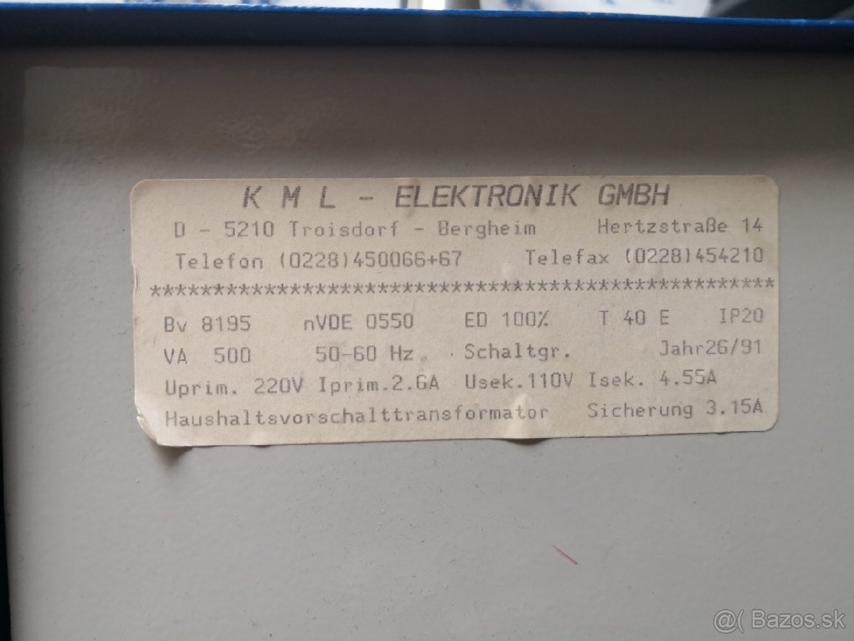 USA vs EU transformator 1000v 1600v - 3