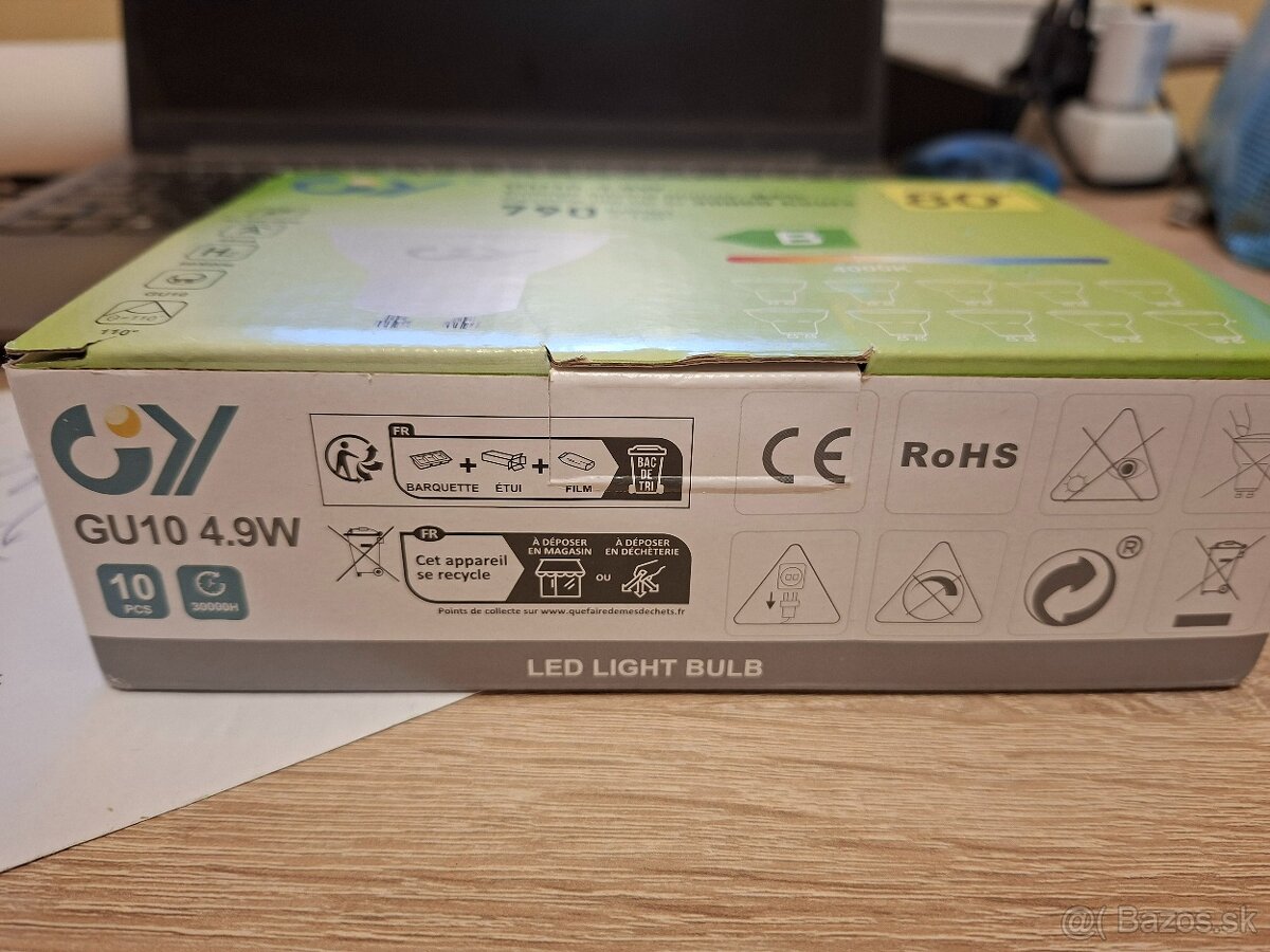 LED žiarovky GY: 10ks, 6500K, 4.9 W, GU10 - 3