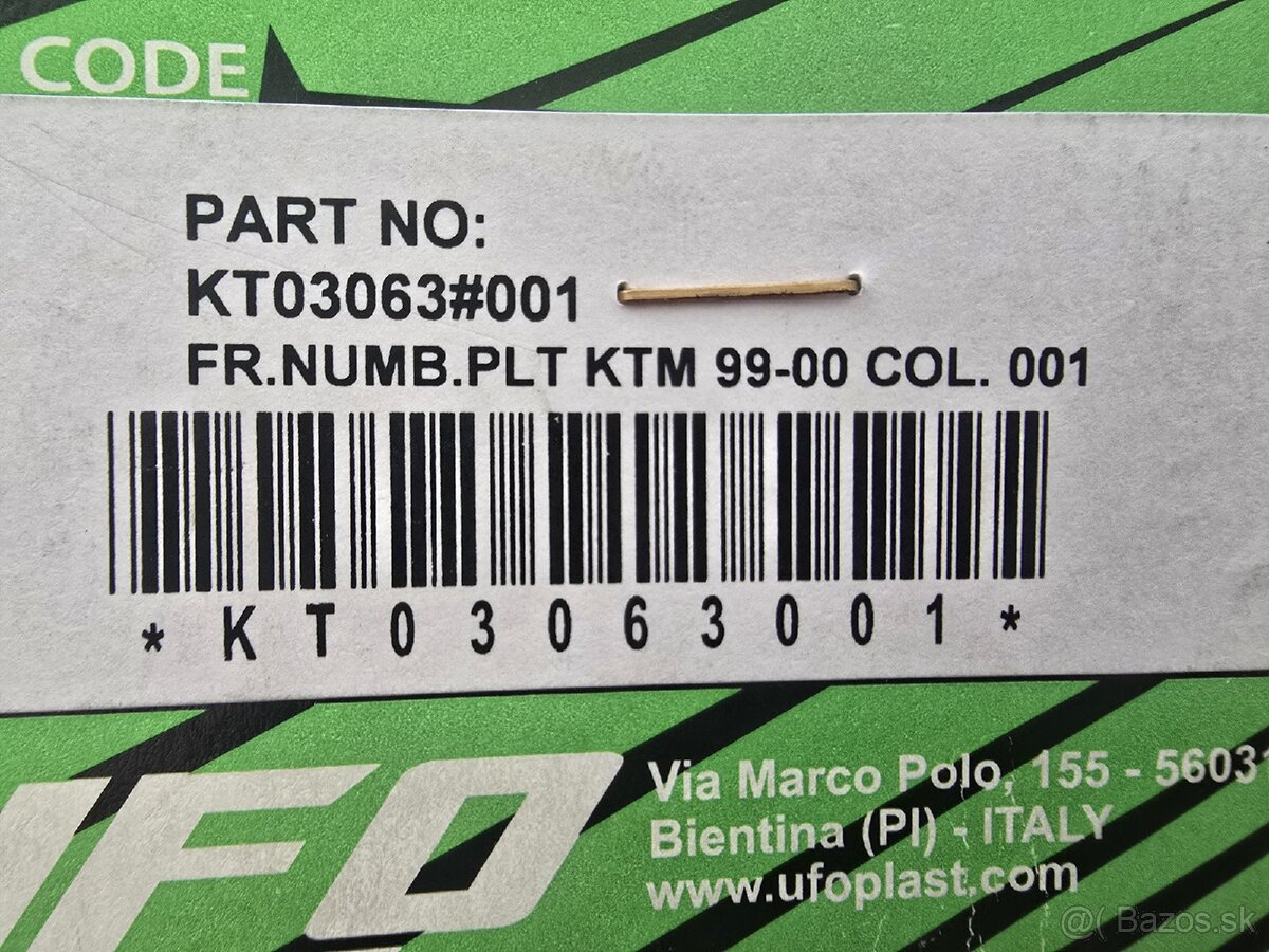 UFO Tabuľka predná KTM SX - 3