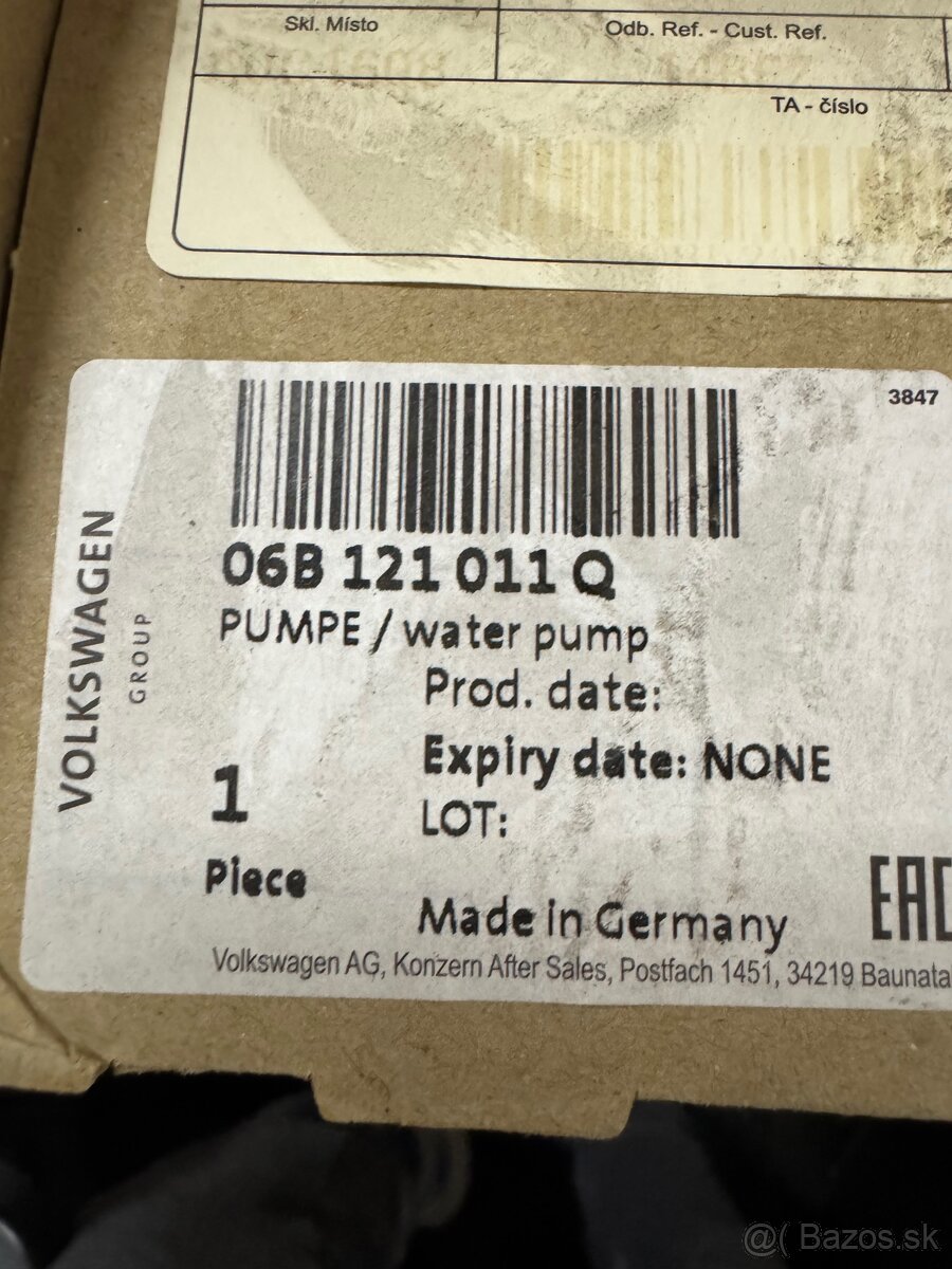 Vodná pumpa 1.6 MPI, 2.0FSI - 3