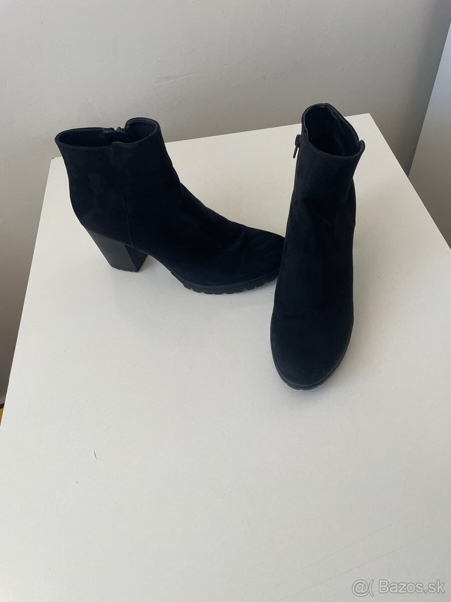 Čierne čižmy semišové - 3