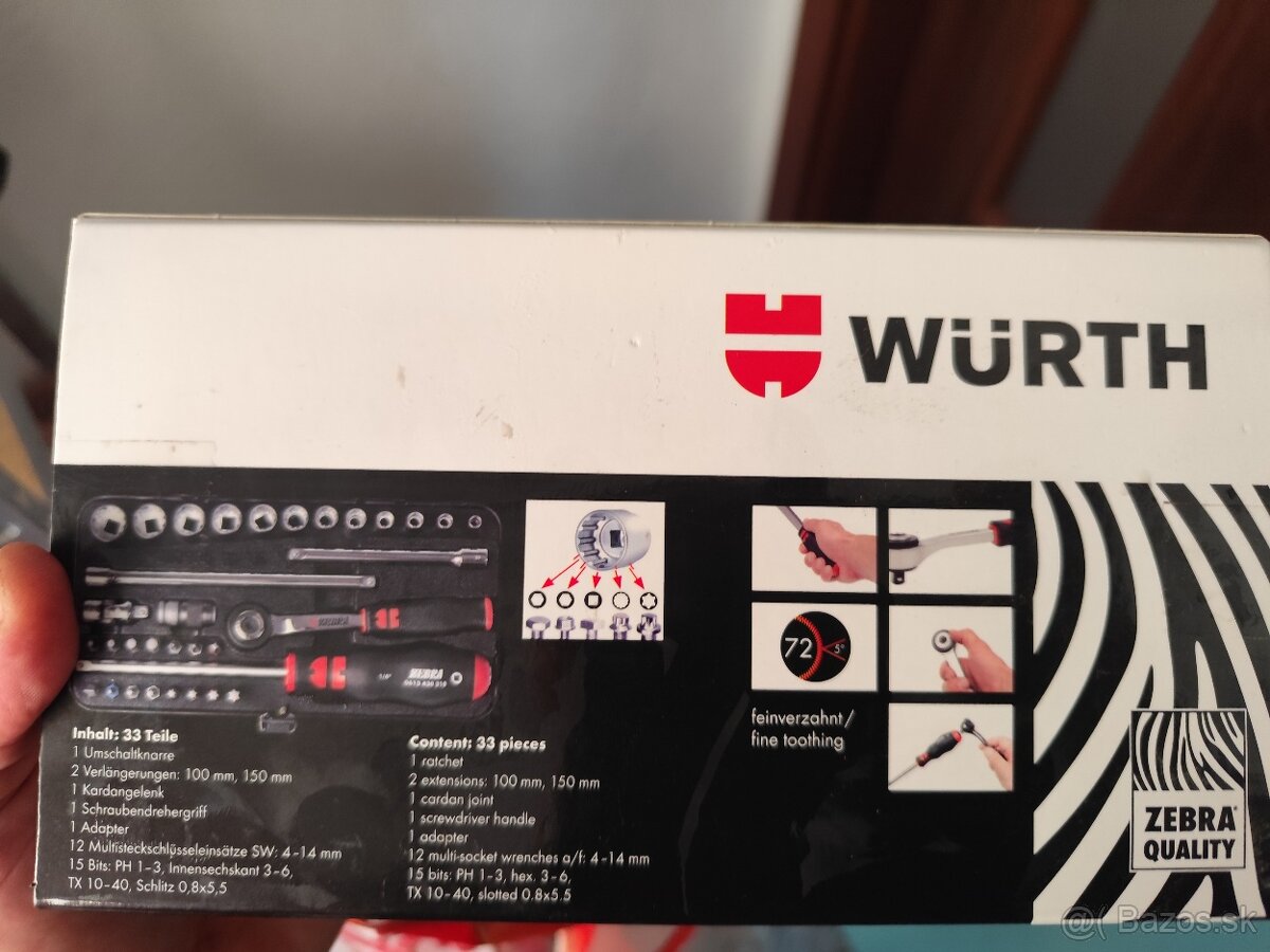 Sada gola multiprofilových kľúčov 1/4" 33ks ,zebra kvality - 3