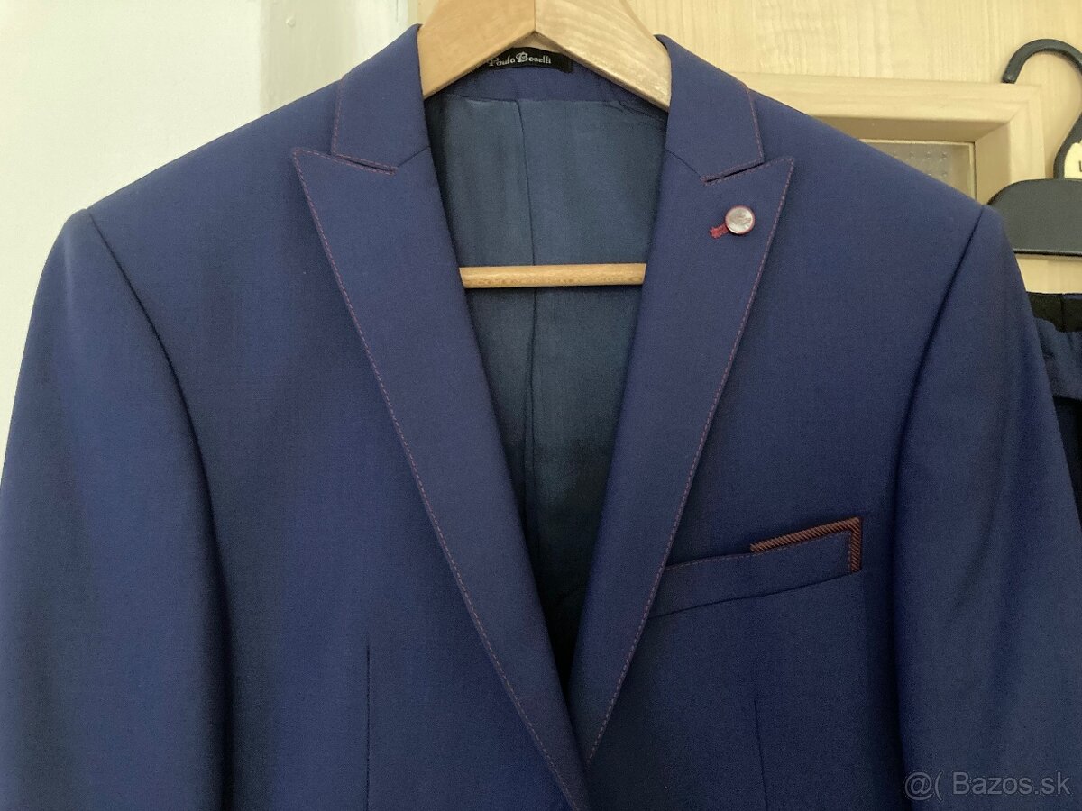 Nový pánsky slim oblek č.44+ košeľa zadarmo - 3