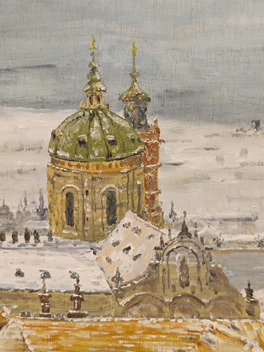 Obraz -Kemiž, Praha olej na překližce 34x57 - 3