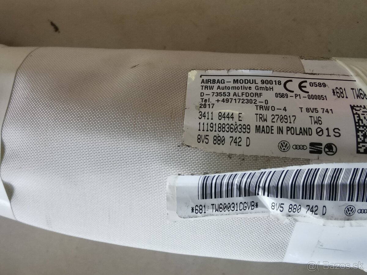 Stresne airbagy Audi A3 Sedan 8V (2015 - 2020) - 3