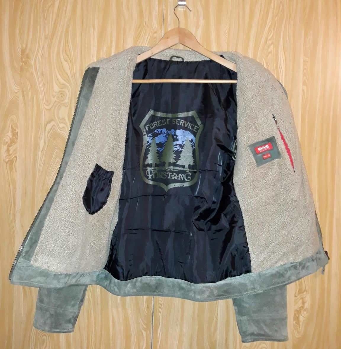 Mustang Kožená bunda zelená na zimu - 3