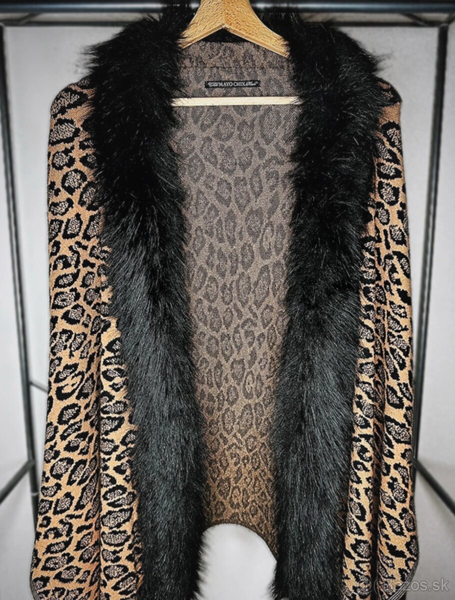 Dámske leopardie pončo - 3