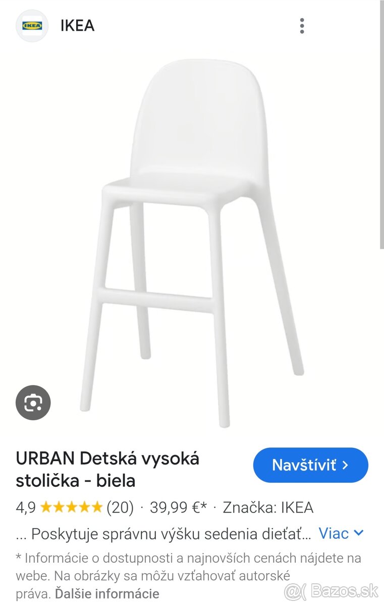 IKEA detská vysoká stolicka - 3