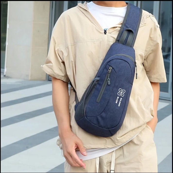 Unisex crossbody batoh modrý - 3